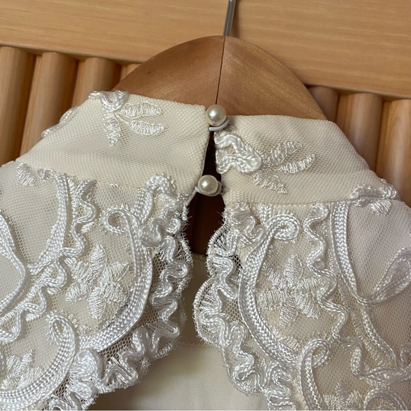 Alice + Olivia lace bodice mini dress eggshell off white - Picture 11 of 16